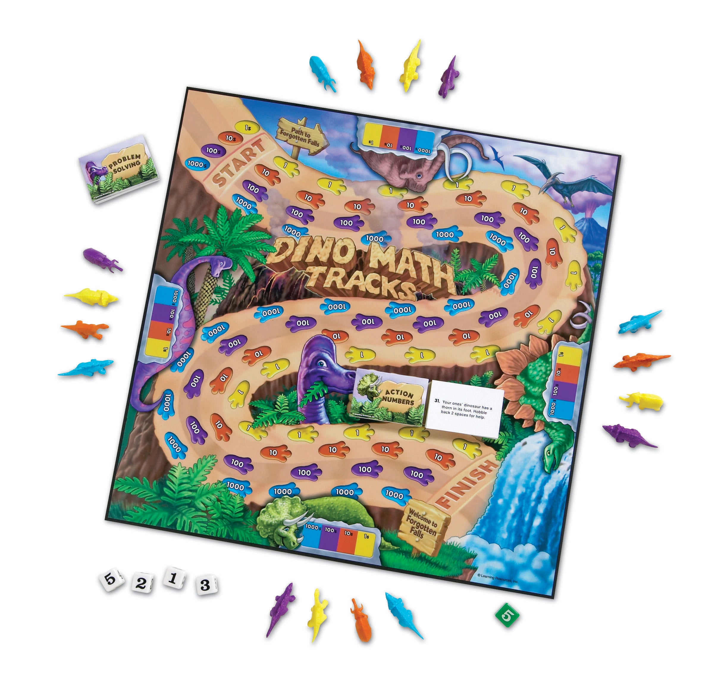 Learning Resources Dino Math Tracks Place-Value Game 222110